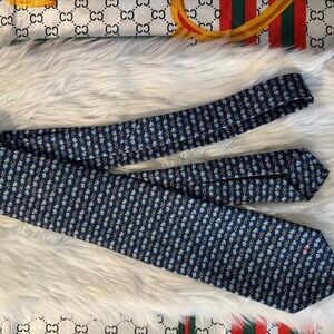 BVLGARI Elegant Blue Patterned Tie